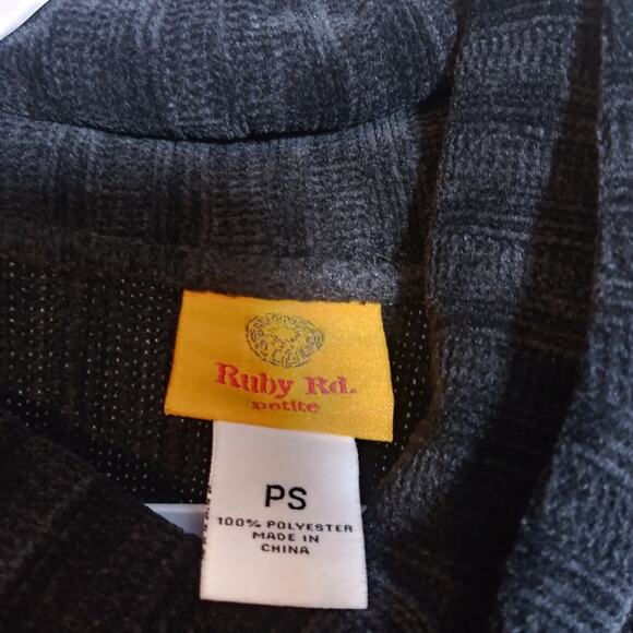 Ruby Rd. Women's Petite Black Ribbed Chenille Cowl Neck Pullover Sweater Size SP - Picture 4 of 7